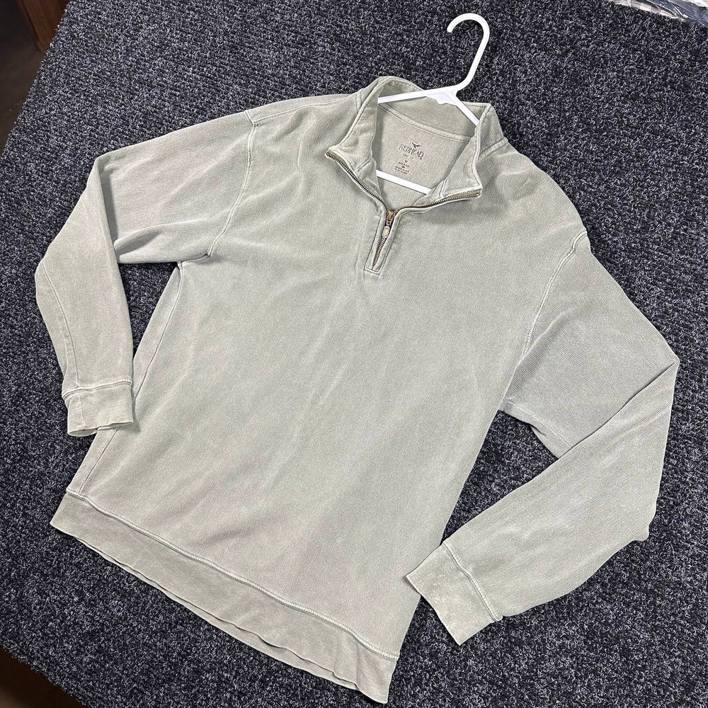 RedHead Quarter Zip Pullover Mens Size Medium Olive Green Cotton Sweater